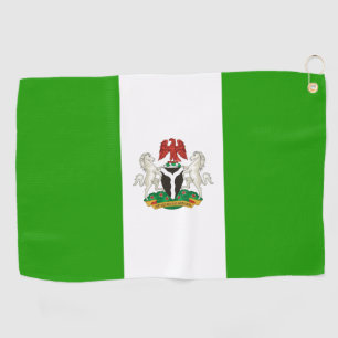 Nigeria flag-coat of arms  golf towel