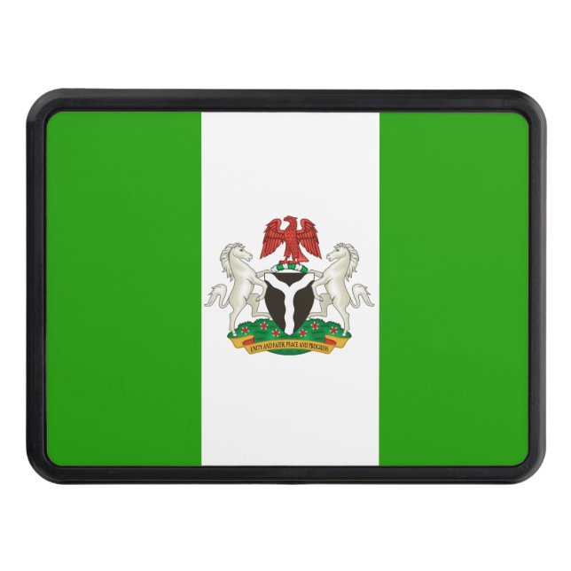 Nigeria flag-coat of arms    trailer hitch cover (Front)