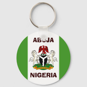nigeria flag copy, Nigeria_coa, NIGERIA, ABUJA Keychain