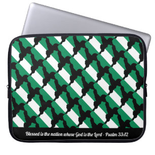 NIGERIA FLAG Customizable Scripture Laptop Sleeve