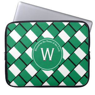 NIGERIA FLAG Customized Monogram BLACK Laptop Sleeve