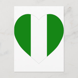 Nigeria Flag Heart Postcard