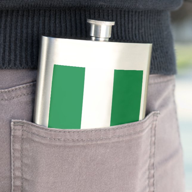 Nigeria flag hip flask (In Situ)