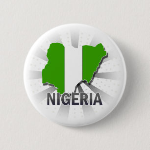 Nigeria Flag Map 2.0 2 Inch Round Button