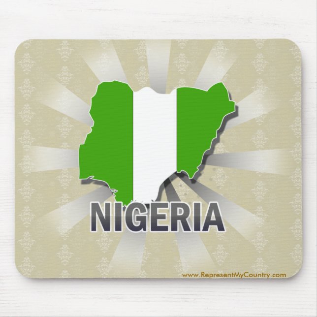 Nigeria Flag Map 2.0 Mouse Pad (Front)