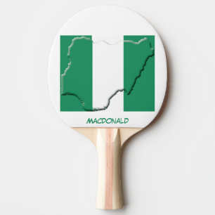 NIGERIA FLAG & MAP Personalized Ping Pong Paddle