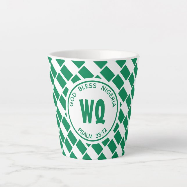 NIGERIA FLAG | Naija | Patriotic Customizable Latte Mug (Front)