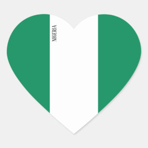 Nigeria Flag Patriotic Heart Sticker
