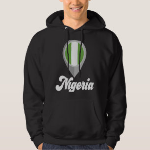 NIGERIA Flag Pin I Love NIGERIA Travel Hoodie