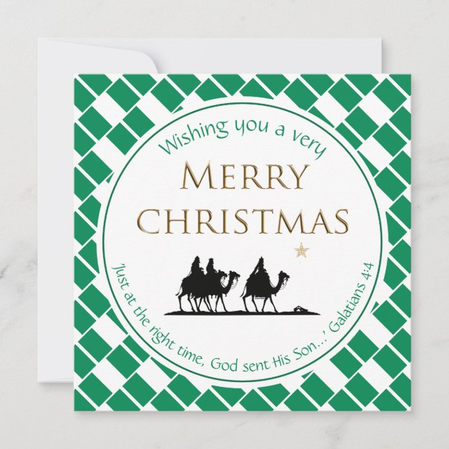 NIGERIA FLAG Three Wise Men NIGERIAN Christmas Holiday Card (Front)
