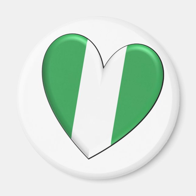 Nigeria Heart Flag Magnet (Front)