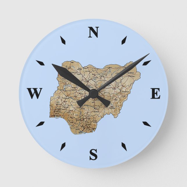 Nigeria Map Clock (Front)