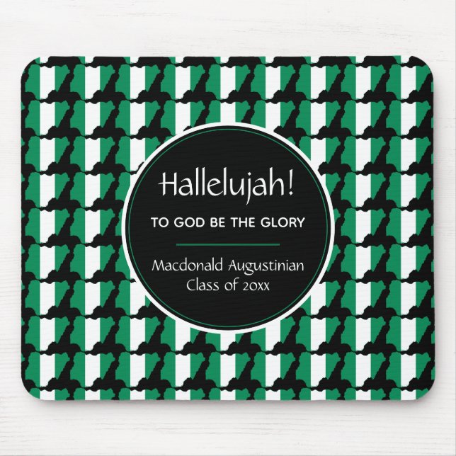 NIGERIA Map Patriotic Graduate Custom HALLELUJAH Mouse Pad (Front)