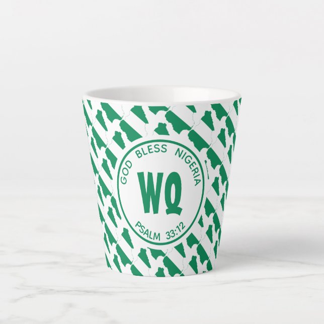 NIGERIA MAP | Patriotic | Nigerian Latte Mug (Front)
