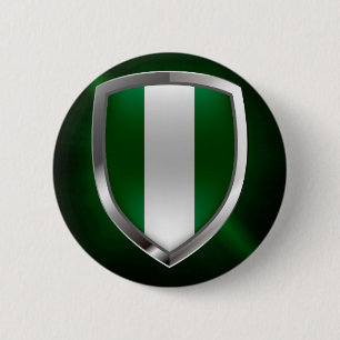 Nigeria Metallic Emblem 2 Inch Round Button