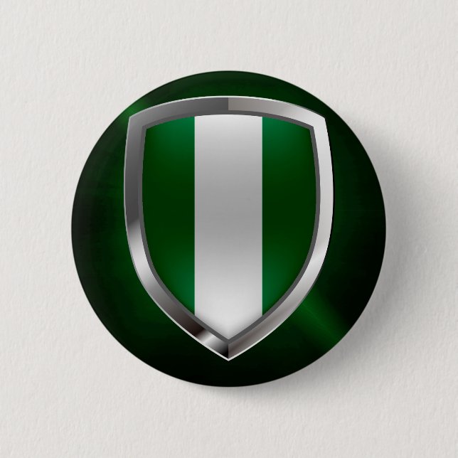 Nigeria Metallic Emblem 2 Inch Round Button (Front)