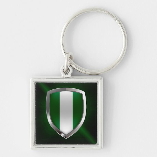Nigeria Metallic Emblem Keychain (Front)
