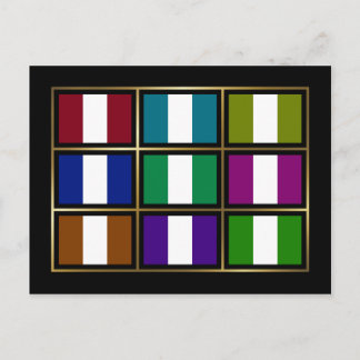Nigeria Multihue Flags Postcard