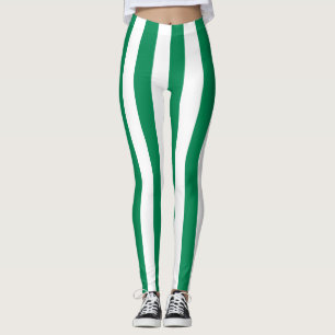Nigeria National Flag Colours Vertical Striped Leggings