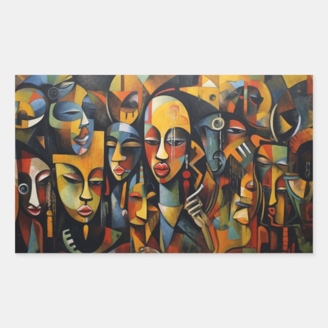 Nigeria, Nigerian Abstract Art, African Art Sticker (Front)
