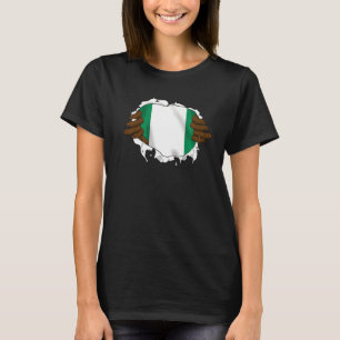 Nigeria Nigerian Africa Proud Heart Love Hands Pre T-Shirt
