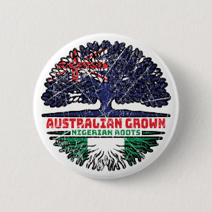 Nigeria Nigerian Australian Australia Tree Roots 2 Inch Round Button
