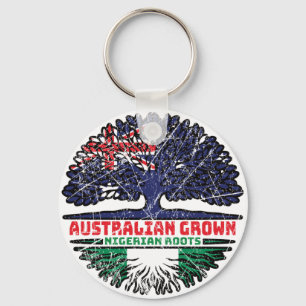 Nigeria Nigerian Australian Australia Tree Roots Keychain