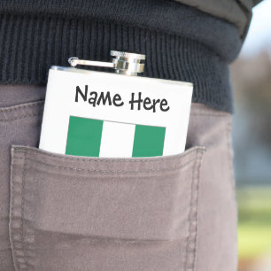Nigeria Nigerian Flag Black Personalization Hip Flask