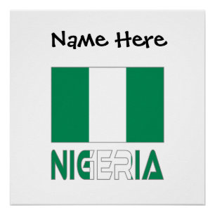 Nigeria Nigerian Flag Black Personalization  Poster