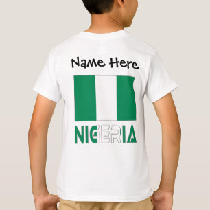 Nigeria Nigerian Flag Black Personalization  T-Shirt