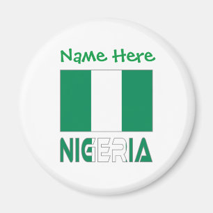 Nigeria Nigerian Flag Green Personalization  Magnet