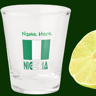 Nigeria Nigerian Flag Green Personalization  Shot Glass