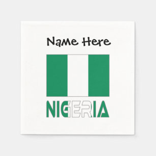 Nigeria Nigerian Flag Green Personalized Napkin