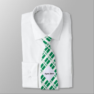 Nigeria Nigerian Flag Tiled Green Personalized Tie