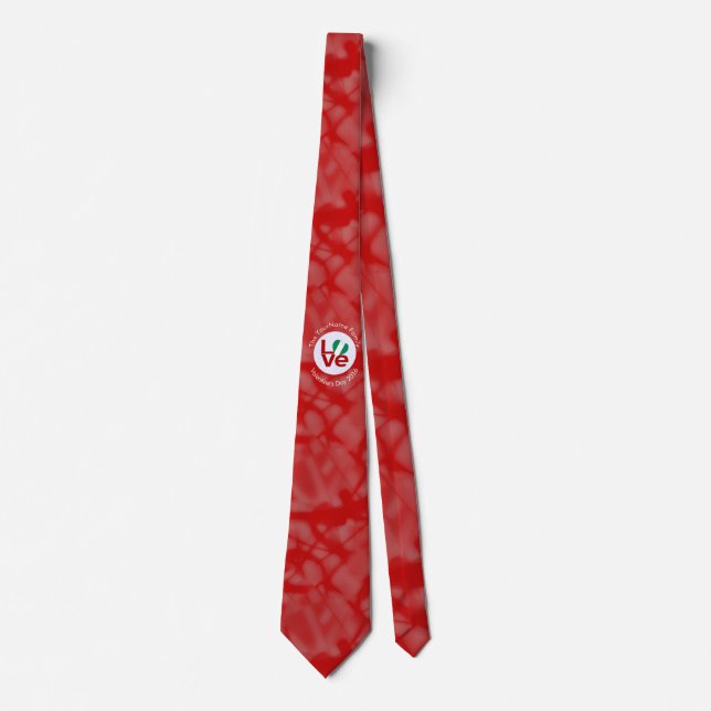Nigeria Red LOVE Flag Personalized  Tie (Front)