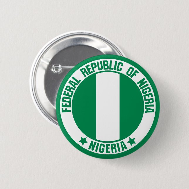 Nigeria Round Emblem 2 Inch Round Button (Front & Back)