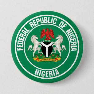 Nigeria Round Emblem 3 Inch Round Button