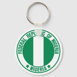 Nigeria Round Emblem Keychain