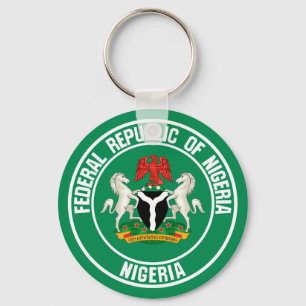Nigeria Round Emblem Keychain
