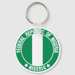 Nigeria Round Emblem Keychain