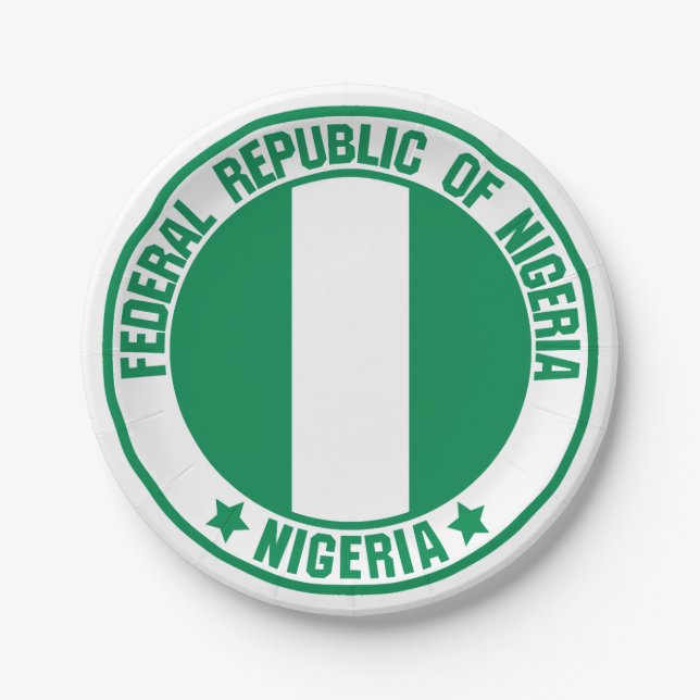 Nigeria Round Emblem Paper Plate (Front)