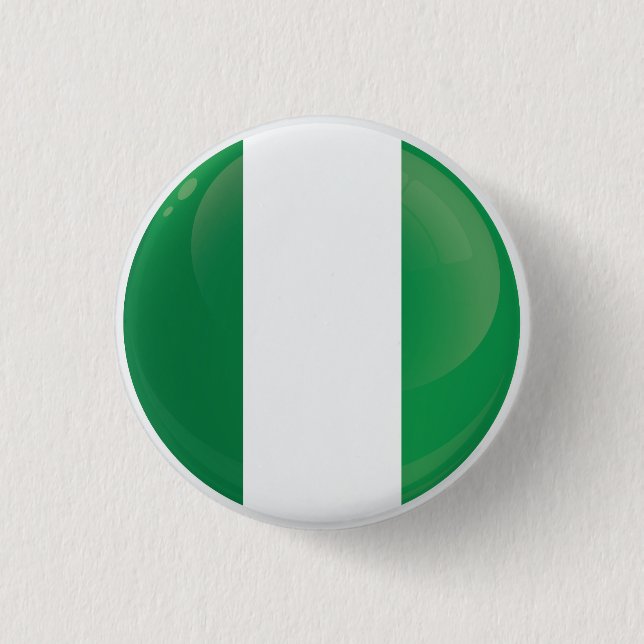 Nigeria  Round Icon Flag 1 Inch Round Button (Front)