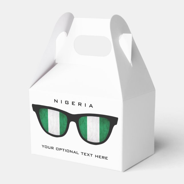 Nigeria Shades custom text & colour favour box (Front Side)