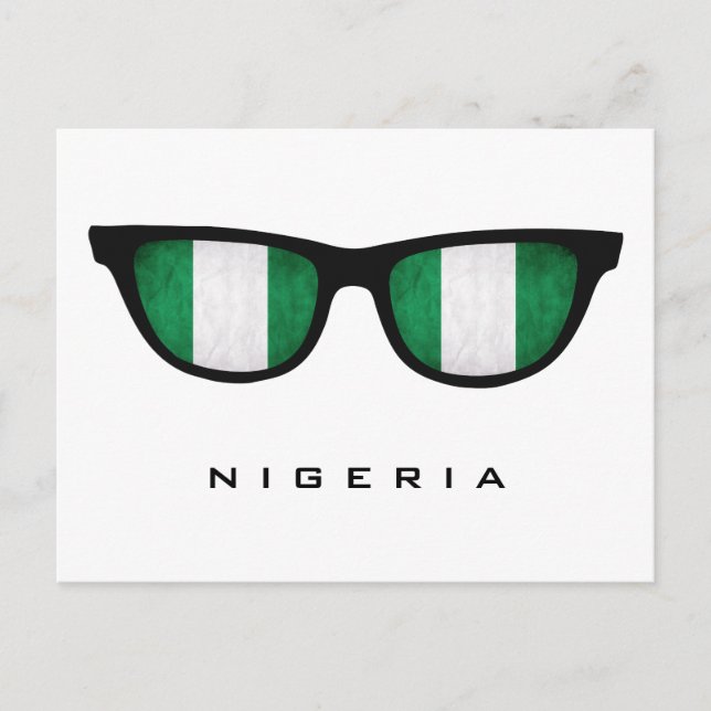 Nigeria Shades texte personnalisé et carte postale (Devant)
