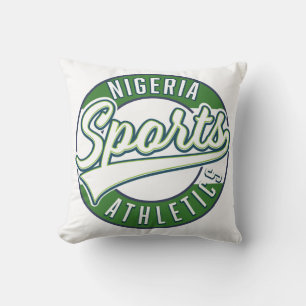 Nigeria Sports Athletic logo Throw Pillow