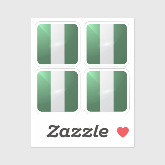 Nigeria square glossy flag (Sheet)