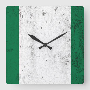 Nigeria Square Wall Clock