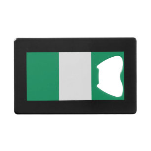 Nigeria with Nigerian Flag (West Africa) Credit Card Bottle Opener