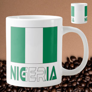 Nigeria with the Nigerian Flag Large Coffee Mug