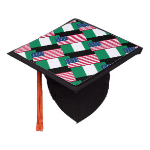 Nigerian and USA Flags Graduation Cap Topper